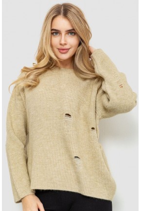 Жіночий светр в'язаний, колір бежевий, 204R162