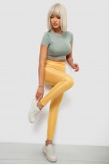 Лосини жіночі однотонні, колір жовтий, 214R155-1 - фото № 1