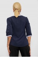 Блуза классическая   -уценка, цвет темно-синий, 230R051-U-8 - фото № 3