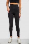 Лосини жіночі однотонні, колір чорний, 214R155 оптом - фото № 0