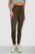 Лосини жіночі однотонні, колір хакі, 214R155 - фото № 0