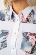 Рубашка классическая с принтом, цвет белый, 230R7212 - фото № 4