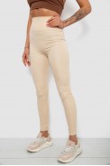 Лосины женские однотонные, цвет бежевый, 214R155 оптом - фото № 2