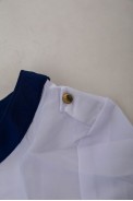 Блуза классическая   -уценка, цвет бело-синий, 230R111-U-42 - фото № 6