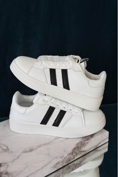 Кросівки жіночі екошкіра, колір біло-чорний, 248RJH300-12