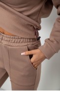 Спортивный костюм женский на флисе, цвет мокко, 257R88 - фото № 4
