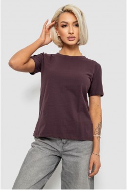 Футболка женская однотонная, цвет шоколадный, 204R3333