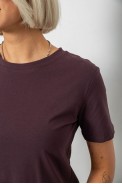 Футболка женская однотонная, цвет шоколадный, 204R3333 - фото № 4
