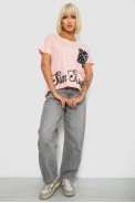 Футболка женская с принтом, цвет персиковый, 244R2057 - фото № 1