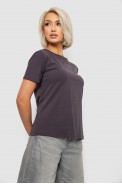 Футболка женская однотонная, цвет темно-серый, 204R3333 - фото № 2