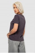 Футболка женская однотонная, цвет темно-серый, 204R3333 - фото № 3