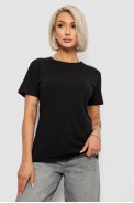Футболка женская однотонная, цвет черный, 204R3333 - фото № 0