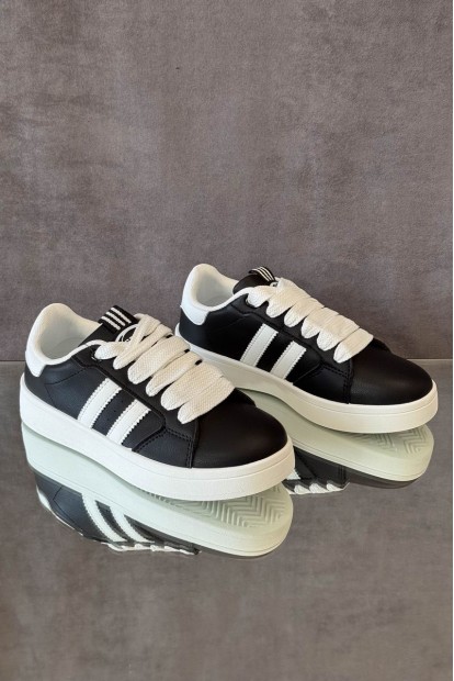 Кроссовки женские экокожа, цвет черно-белый, 248RJH300-3