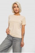 Футболка женская однотонная, цвет светло-бежевый, 204R3333 - фото № 2