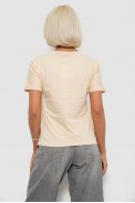 Футболка женская однотонная, цвет светло-бежевый, 204R3333 - фото № 3