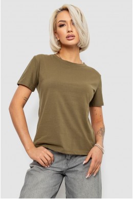 Футболка женская однотонная, цвет хаки, 204R3333