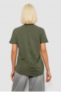Футболка женская с принтом, цвет хаки, 244R2057 - фото № 3