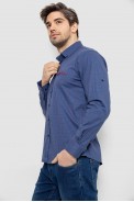 Сорочка чоловіча в клітку з принтом, колір джинс, 186RM04 - фото № 2