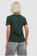 Футболка женская однотонная, цвет темно-зеленый, 204R3333 - фото № 3