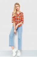 Сорочка жіноча в клітку, колір оранжево-сірий, 230R063 оптом - фото № 0