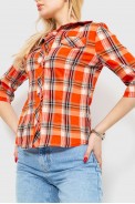 Сорочка жіноча в клітку, колір оранжево-сірий, 230R063 оптом - фото № 2