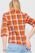 Сорочка жіноча в клітку, колір оранжево-сірий, 230R063 оптом - фото № 3