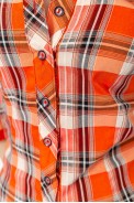 Сорочка жіноча в клітку, колір оранжево-сірий, 230R063 оптом - фото № 4