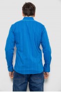 Рубашка мужская в клетку c принтом, цвет электрик, 186RM04 - фото № 3
