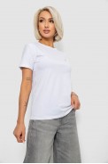 Футболка женская однотонная, цвет белый, 204R3333 - фото № 2