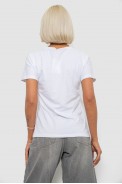 Футболка женская однотонная, цвет белый, 204R3333 - фото № 3