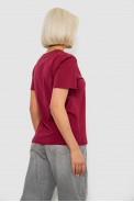 Футболка женская однотонная, цвет бордовый, 204R3333 - фото № 3