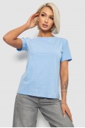 Футболка женская однотонная, цвет голубой, 204R3333 - фото № 0