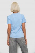 Футболка женская однотонная, цвет голубой, 204R3333 - фото № 3