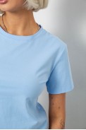 Футболка женская однотонная, цвет голубой, 204R3333 - фото № 4