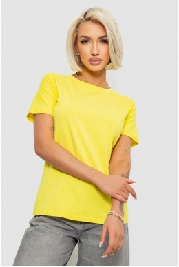 Футболка женская однотонная, цвет желтый, 204R3333