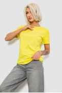 Футболка женская однотонная, цвет желтый, 204R3333 - фото № 2