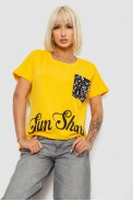 Футболка женская с принтом, цвет желтый, 244R2057 - фото № 0
