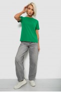 Футболка женская однотонная, цвет зеленый, 204R3333 - фото № 1