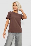 Футболка женская однотонная, цвет коричневый, 204R3333 - фото № 2
