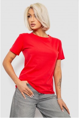 Футболка женская однотонная, цвет красный, 204R3333