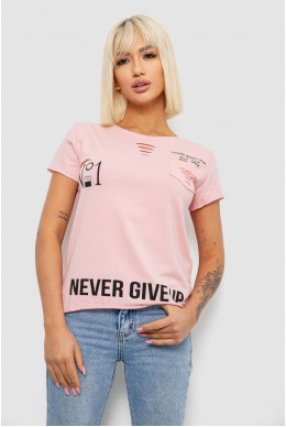 Футболка женская с принтом, цвет розовый, 244R2214-6