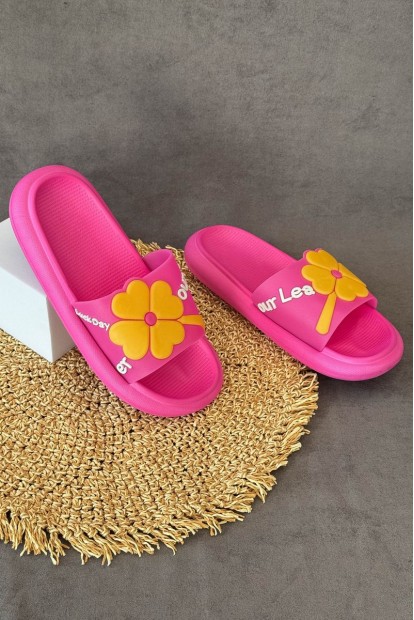 Шльопанці жіночі з аплікацією, колір рожевий, 243R5028-19A
