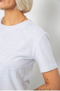 Футболка женская однотонная, цвет светло-серый, 204R3333 - фото № 4