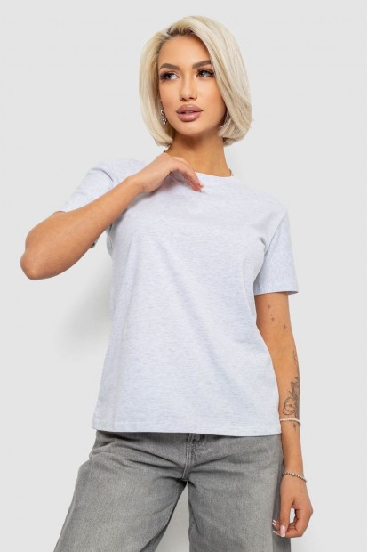 Футболка женская однотонная, цвет светло-серый, 204R3333