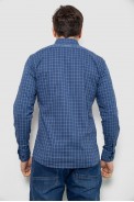 Рубашка мужская в клетку c принтом, цвет синий, 186RM04 - фото № 3