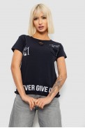 Футболка женская с принтом, цвет синий, 244R2214-6 - фото № 0