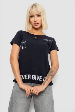 Футболка женская с принтом, цвет синий, 244R2214-6