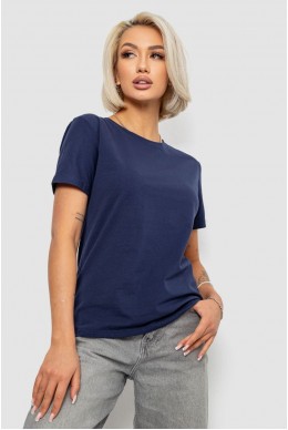 Футболка женская однотонная, цвет синий, 204R3333