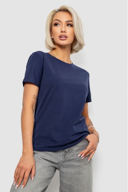 Футболка женская однотонная, цвет синий, 204R3333
