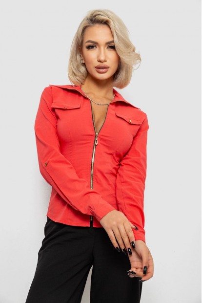 Рубашка женская однотонная, цвет коралловый, 230R303